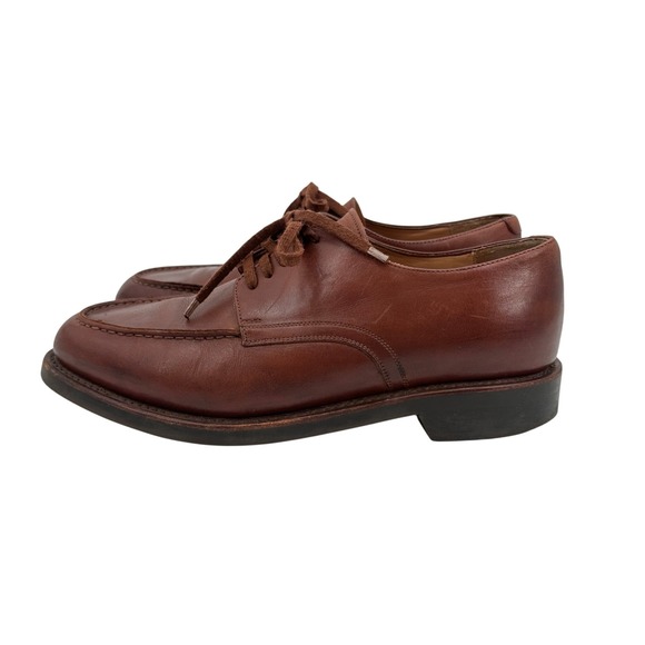 Polo Ralph Lauren Other - Polo Ralph Lauren Mens Brown Leather Moc Toe Derby Shoes Size 11 D Made in Italy
